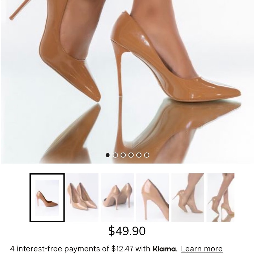 NEW. With box, patent leather, dark nude heels. Size 10
